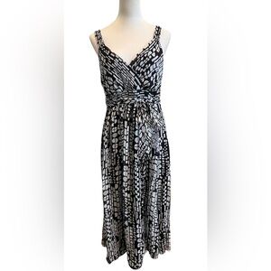 Coldwater Creek Monochrome Abstract Maxi Dress
